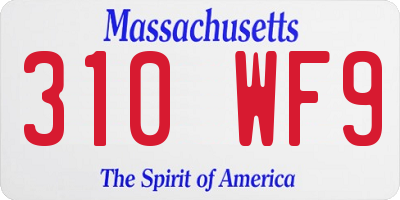 MA license plate 310WF9