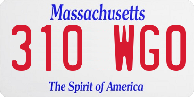 MA license plate 310WG0
