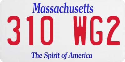 MA license plate 310WG2