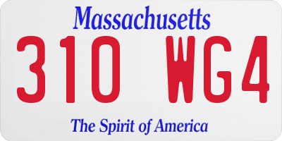 MA license plate 310WG4