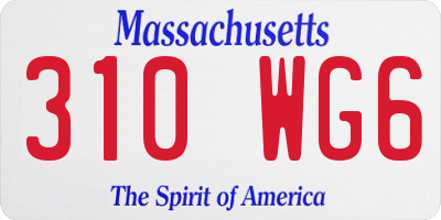 MA license plate 310WG6
