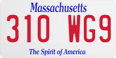MA license plate 310WG9