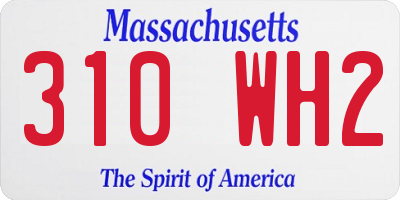 MA license plate 310WH2