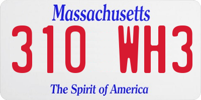MA license plate 310WH3