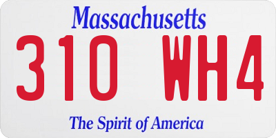 MA license plate 310WH4
