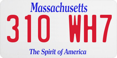 MA license plate 310WH7