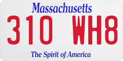 MA license plate 310WH8