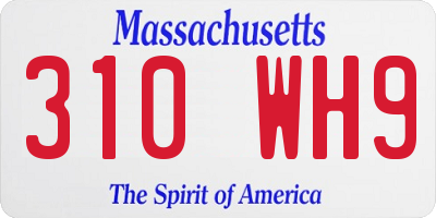 MA license plate 310WH9