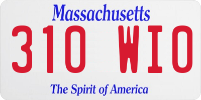 MA license plate 310WI0