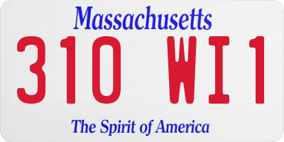 MA license plate 310WI1