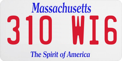 MA license plate 310WI6