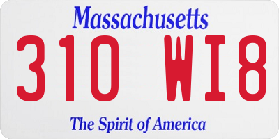 MA license plate 310WI8
