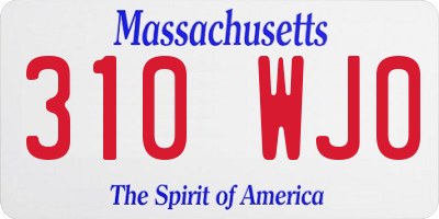 MA license plate 310WJ0