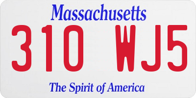 MA license plate 310WJ5