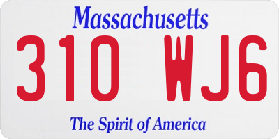 MA license plate 310WJ6