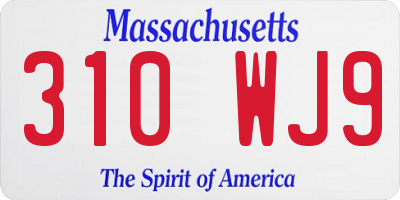 MA license plate 310WJ9