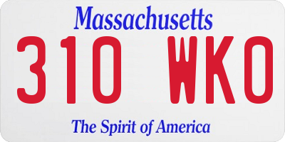 MA license plate 310WK0