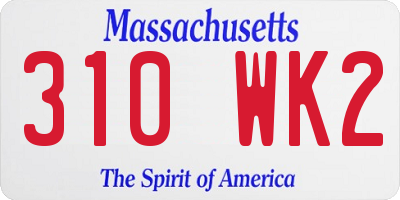 MA license plate 310WK2