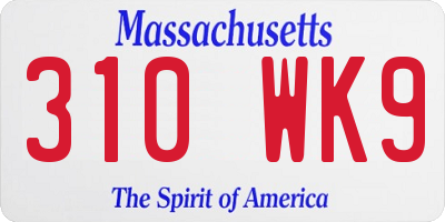 MA license plate 310WK9
