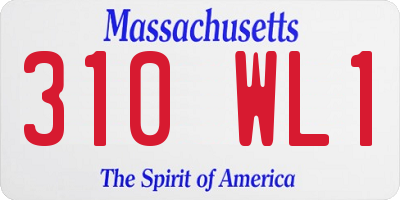 MA license plate 310WL1