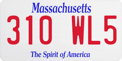 MA license plate 310WL5