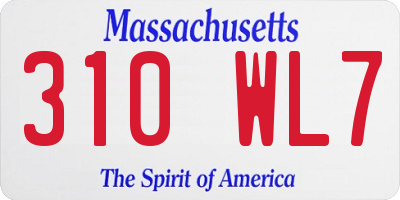 MA license plate 310WL7