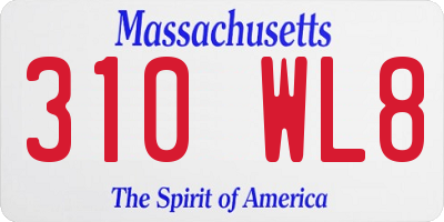 MA license plate 310WL8
