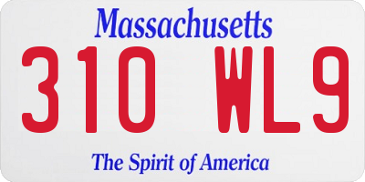MA license plate 310WL9
