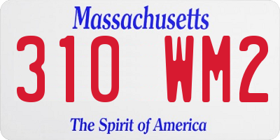 MA license plate 310WM2