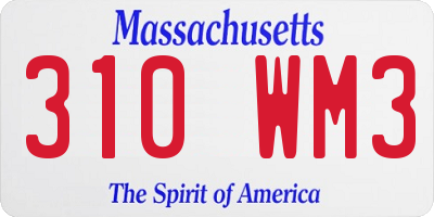 MA license plate 310WM3