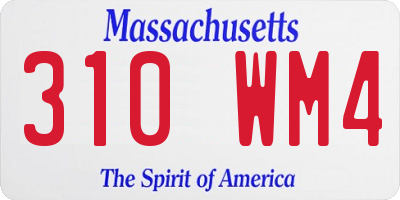 MA license plate 310WM4