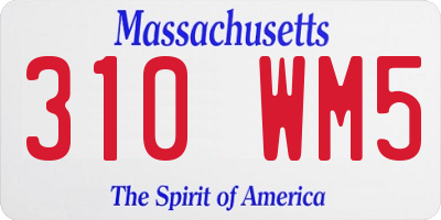 MA license plate 310WM5