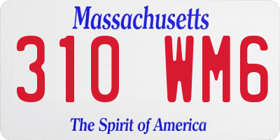 MA license plate 310WM6