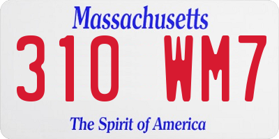 MA license plate 310WM7