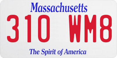 MA license plate 310WM8
