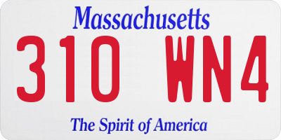 MA license plate 310WN4