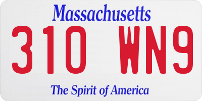 MA license plate 310WN9