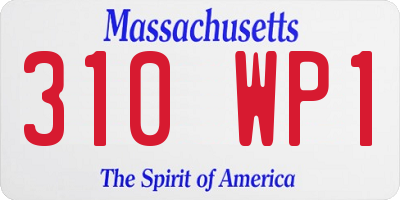 MA license plate 310WP1