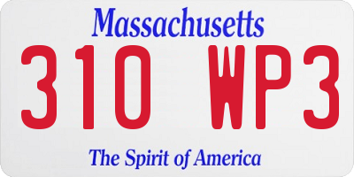 MA license plate 310WP3