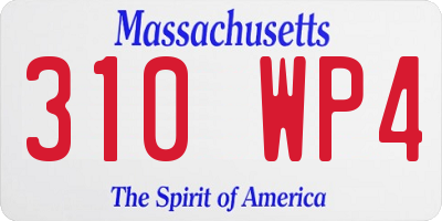 MA license plate 310WP4