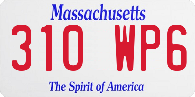 MA license plate 310WP6