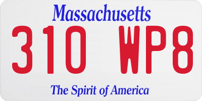 MA license plate 310WP8