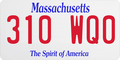 MA license plate 310WQ0