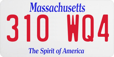 MA license plate 310WQ4