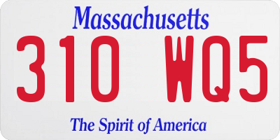 MA license plate 310WQ5