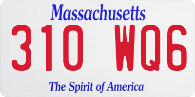 MA license plate 310WQ6