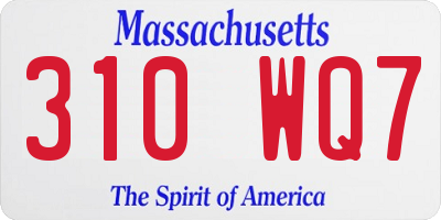 MA license plate 310WQ7