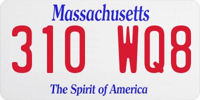 MA license plate 310WQ8