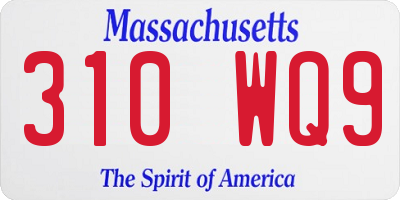 MA license plate 310WQ9