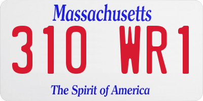 MA license plate 310WR1